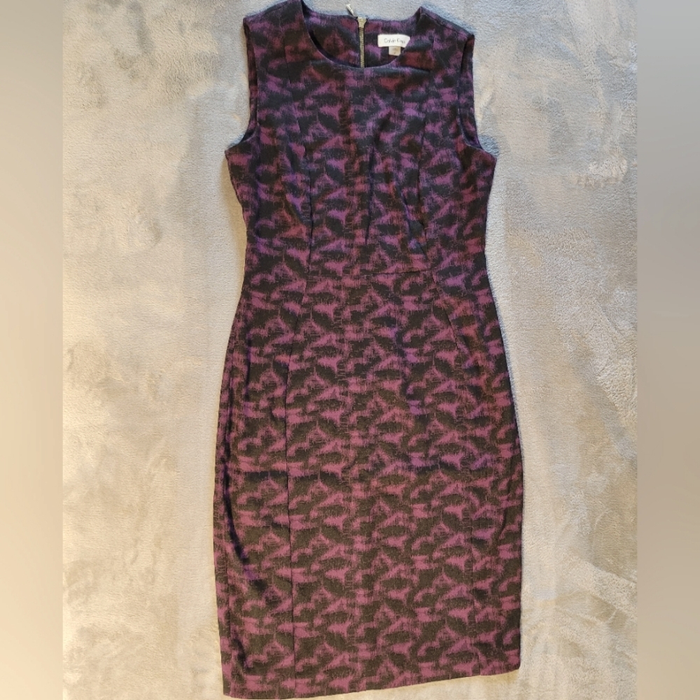 Calvin Klein Purple and Black Dress. Size 6.